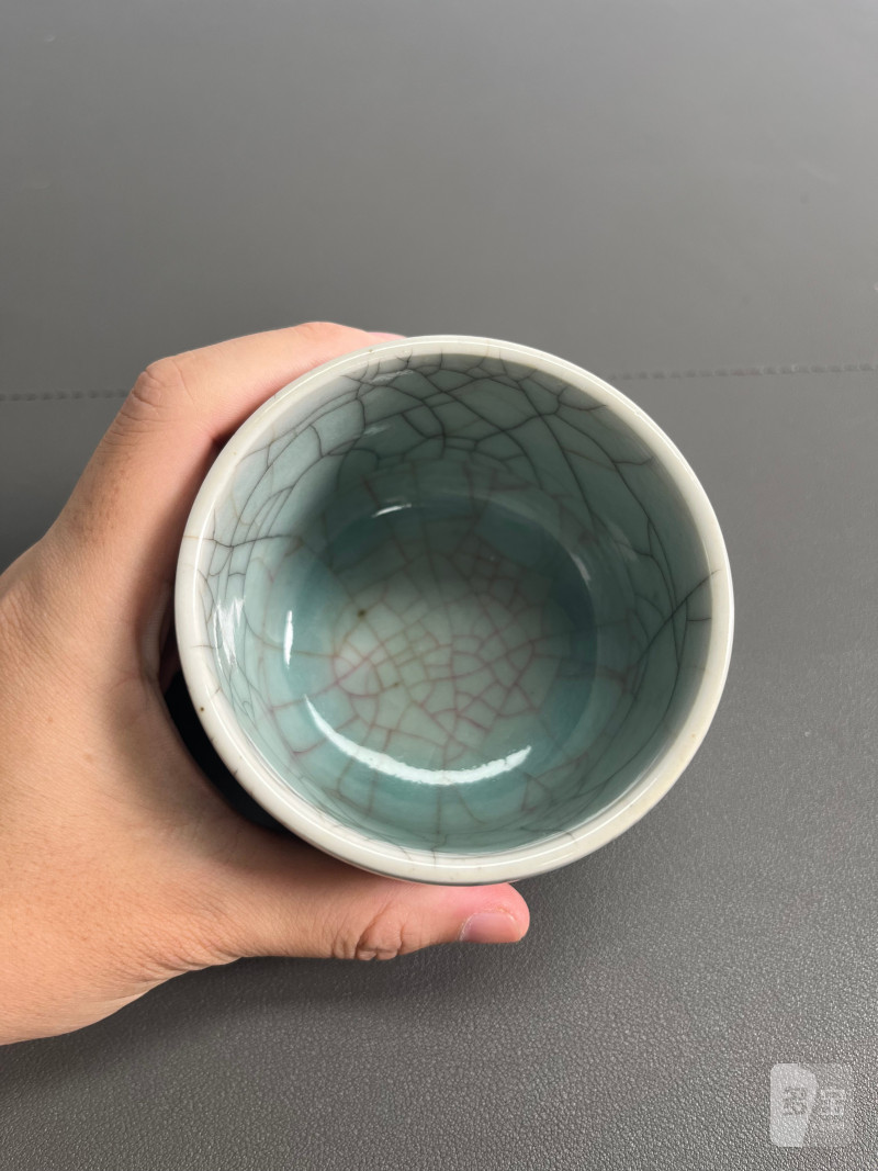 清雍正 仿哥釉三足炉 - 图7